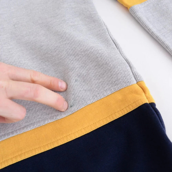 VTG 90S Simply For Sports Gray Blue  Embroidered Mi Wolverines U V-neck Sweater - Picture 11 of 12